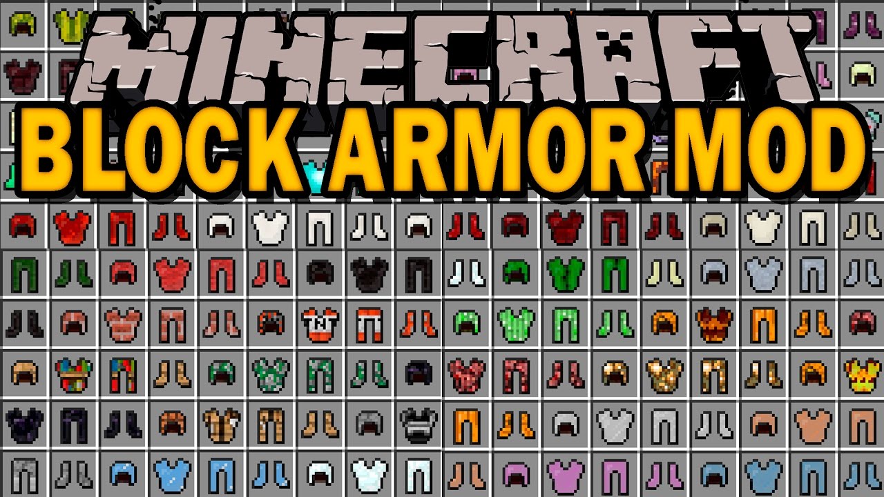 Block Armor Мод 1.16.5/1.12.2 (Крафт брони из любого блока)