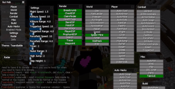 TeamBattle v2 - чит клиент для Minecraft 1.16.5