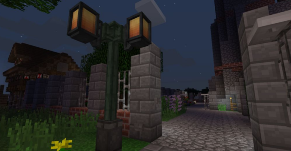 Immersive Posts мод 1.16.5/1.12.2 (Декорации и настраиваемые фонари)