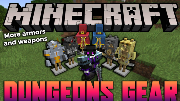 Dungeons Gear мод 1.16.5 (Много оружия)