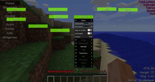 Aristois чит на Майнкрафт 1.19.2
